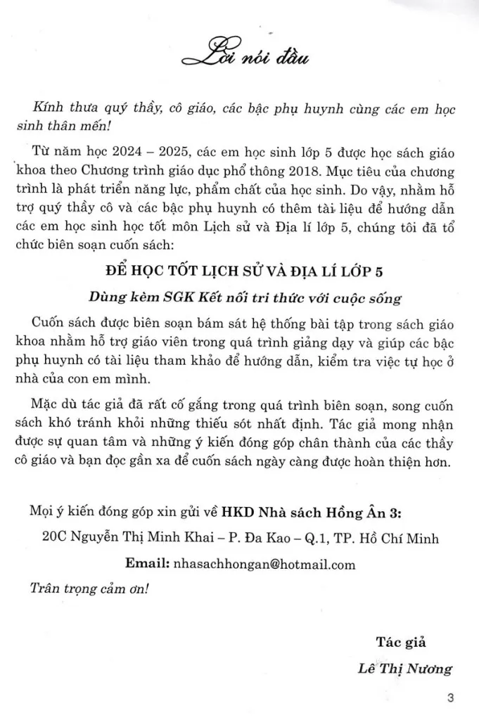 ĐỂ HỌC TỐT LỊCH SỬ VÀ ĐỊA LÍ LỚP 5 (Bám sát SGK Kết nối tri thức)